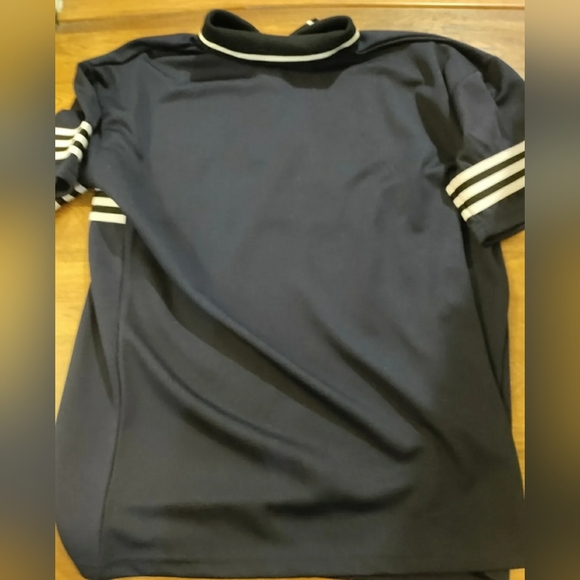 Vtg 90s Adidas Mesh Collared Jersey Running Shirt Mens Large Navy Blue - Picture 6 of 6